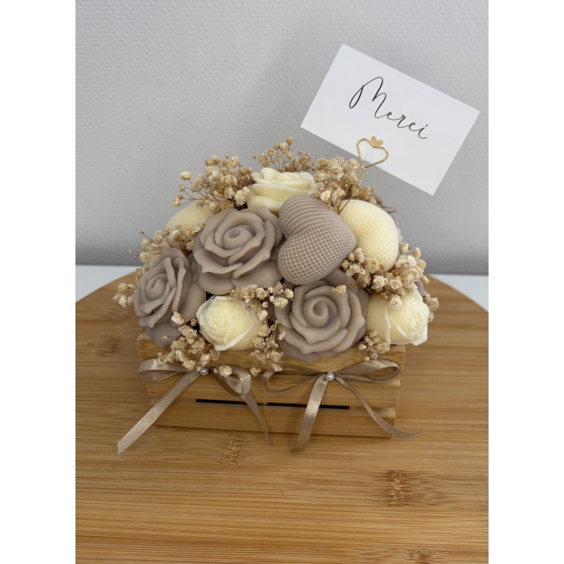 Bouquet de fondant parfumé Rose d'amour